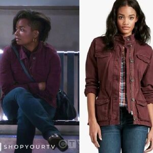 Lucky Brand Lightweight Zip Button Jacket Burgundy Fall Winter Womens Size S NWT